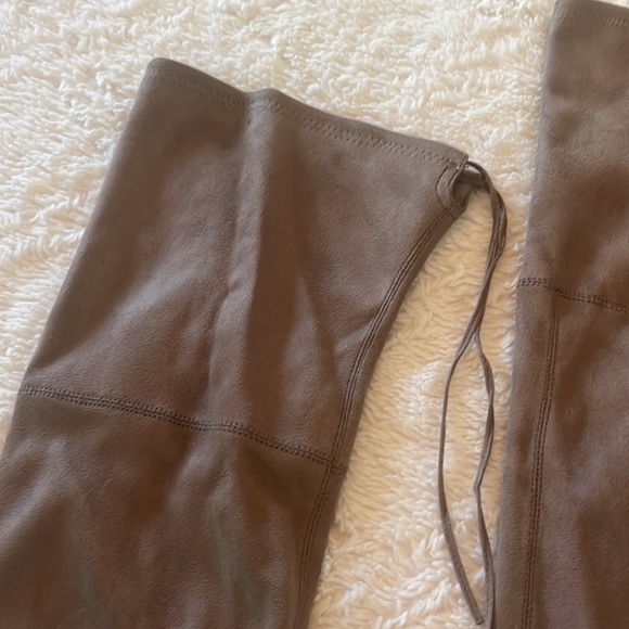 Like New Thigh High Faux Suede Heeled Boot with Drawstring Tie by Steve Madden - Picture 3 of 9